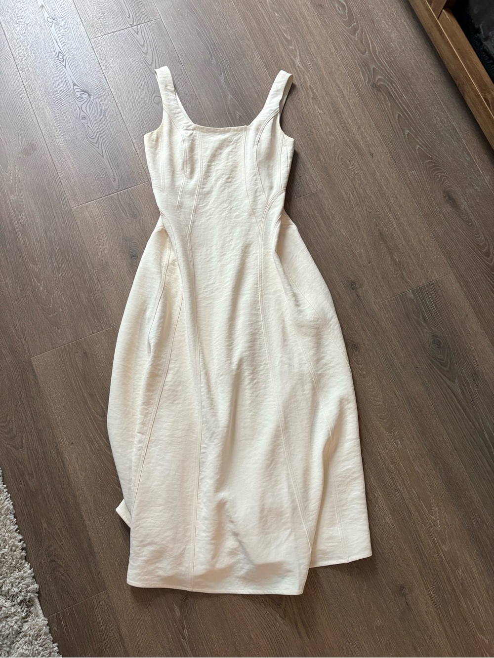 Christian Lacroix Cream Midi Dress with Sculpted Seams
